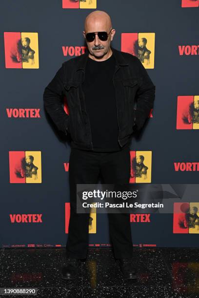 Gaspar Noé attends "Vortex" premiere at Cinema Max Linder on April 11, 2022 in Paris, France.