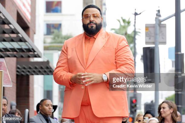 Khaled attends the Hollywood Walk of Fame Star Ceremony for DJ Khaled on April 11, 2022 in Hollywood, California.