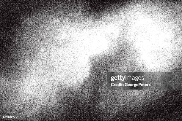 stockillustraties, clipart, cartoons en iconen met stipple illustration of cumulus clouds - smoke physical structure