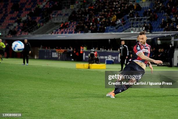 Marko Arnautovic of Bologna FC in action during the Serie A match between Bologna FC v UC Sampdoria on April 11, 2022 in Bologna, Italy.
