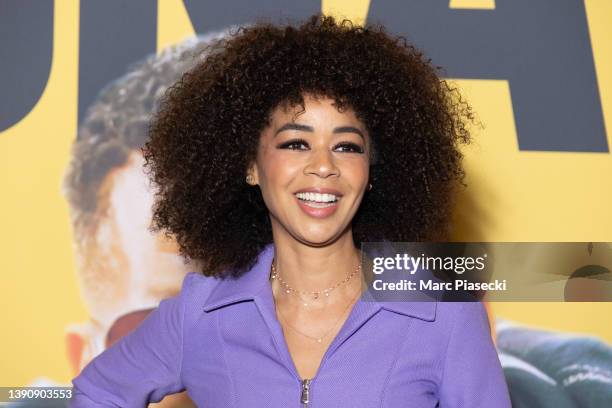 Aurelie Konate attends the "Les Gagnants" premiere at Le Grand Rex on April 11, 2022 in Paris, France.