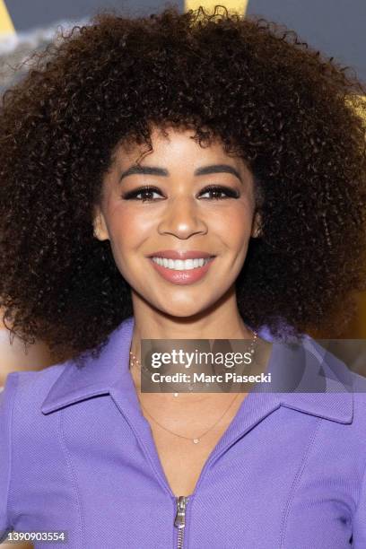 Aurelie Konate attends the "Les Gagnants" premiere at Le Grand Rex on April 11, 2022 in Paris, France.