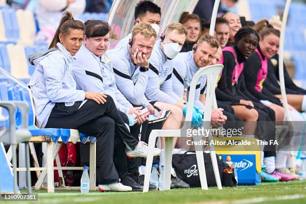 Mo Marley of England looks on during the England U23 v Netherlands U23 International women Friendly at Pinatar Arena on April 11, 2022 in Murcia,...
