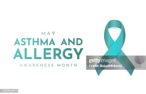 asthma and allergy awareness month, may.  vector - inhaler stock illustrations