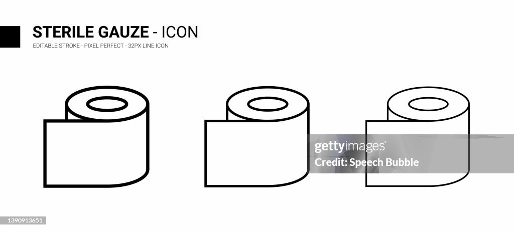 Sterile Gauze Line Icon Design, Editable Stroke, Pixel Perfect, Stock Illustration.