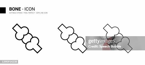 bone line icon design, editable stroke, pixel perfect, stock illustration. - broken toy stock illustrations