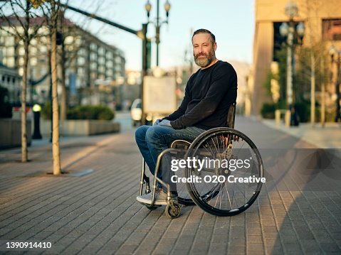 Disabled Man in a City Disabled Man in a City