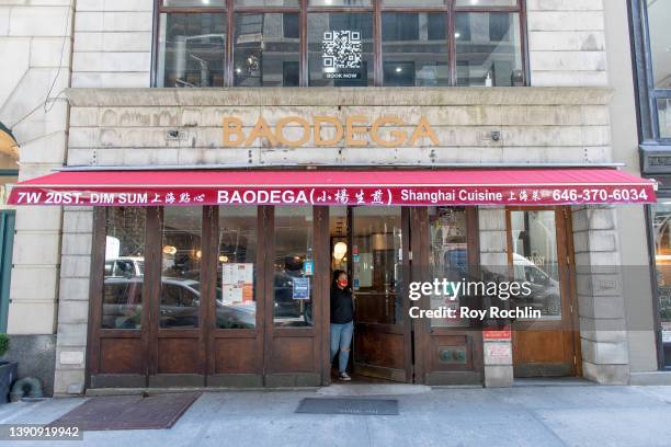 View of the the Baodega restaurant in the Flat Iron district during a Learn About Worker Experiences event on April 11, 2022 in New York City.