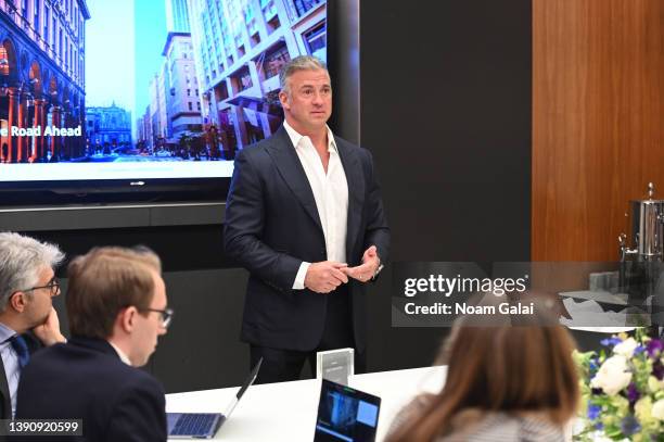 Shane McMahon, Executive Chairman, Ideanomics speaks during the Ideanomics and Energica Motor Company: "Evolving the Road Ahead" Analyst Day at...