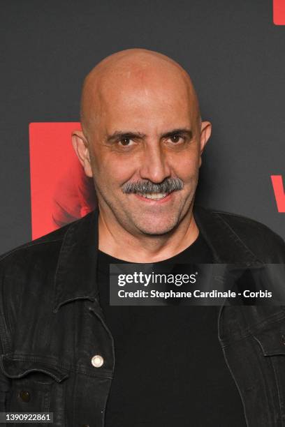 Gaspar Noé attends "Vortex" premiere at Cinema Max Linder on April 11, 2022 in Paris, France.