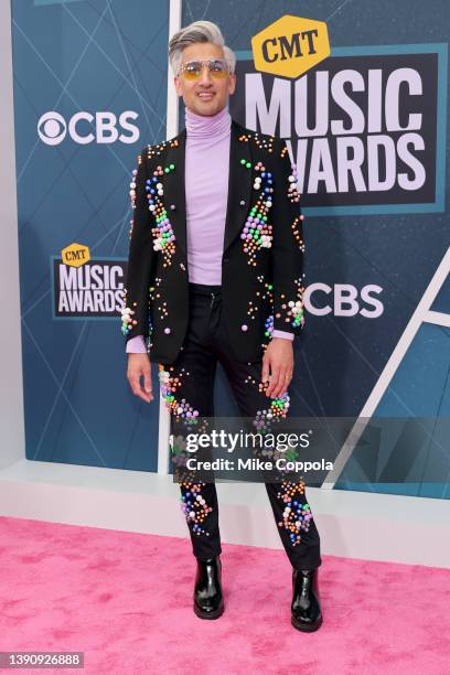 Tan France of Netflix's Queer Eye attends the 2022 CMT Music Awards at Nashville Municipal Auditorium on April 11, 2022 in Nashville, Tennessee.