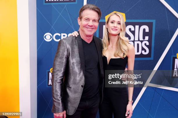 Dennis Quaid and Laura Savoie attend the 2022 CMT Music Awards at Nashville Municipal Auditorium on April 11, 2022 in Nashville, Tennessee.