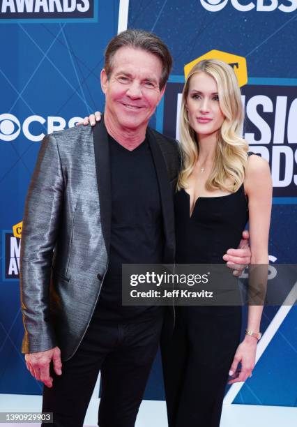 Dennis Quaid and Laura Savoie attend the 2022 CMT Music Awards at Nashville Municipal Auditorium on April 11, 2022 in Nashville, Tennessee.