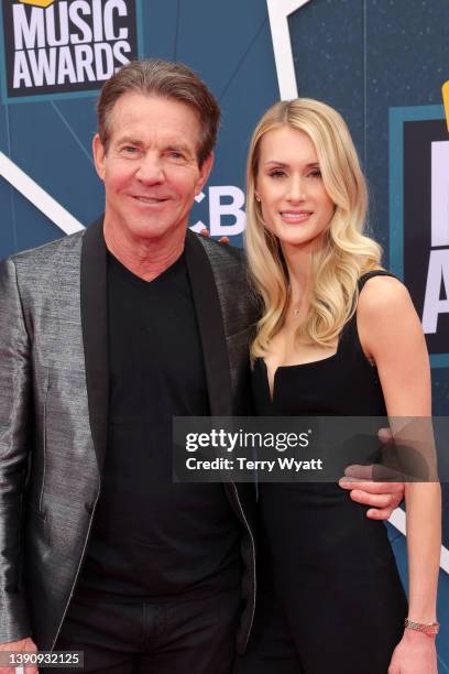 Dennis Quaid and Laura Savoie attend the 2022 CMT Music Awards at Nashville Municipal Auditorium on April 11, 2022 in Nashville, Tennessee.