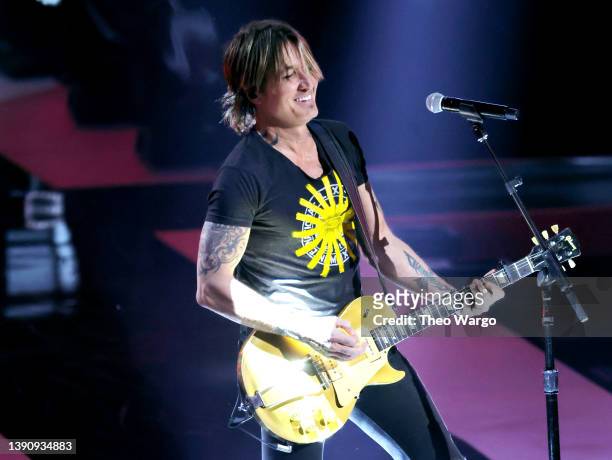 Keith Urban performs onstage at the 2022 CMT Music Awards at Nashville Municipal Auditorium on April 11, 2022 in Nashville, Tennessee.