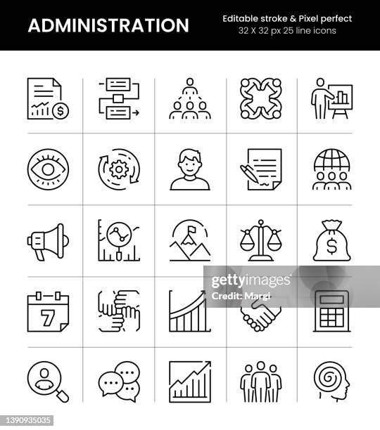 business administration editable stroke line icons - moving forward icon stock illustrations
