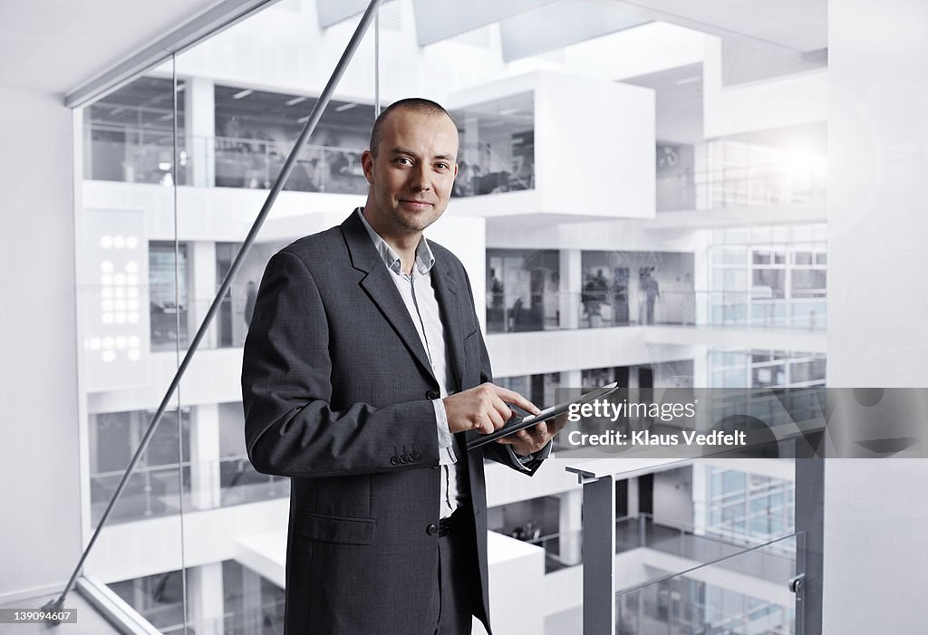 Businessman using tablet