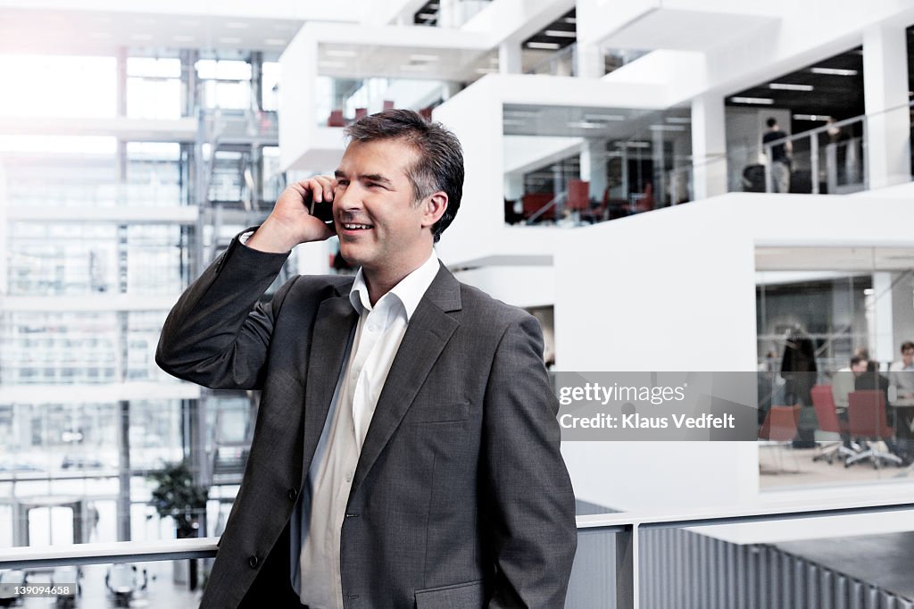 Mature businessman talking on phone