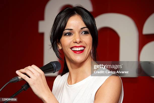 Spanish singer Raquel del Rosario of "El sueno de Morfeo" performs on stage at FNAC Callao on February 16, 2012 in Madrid, Spain.