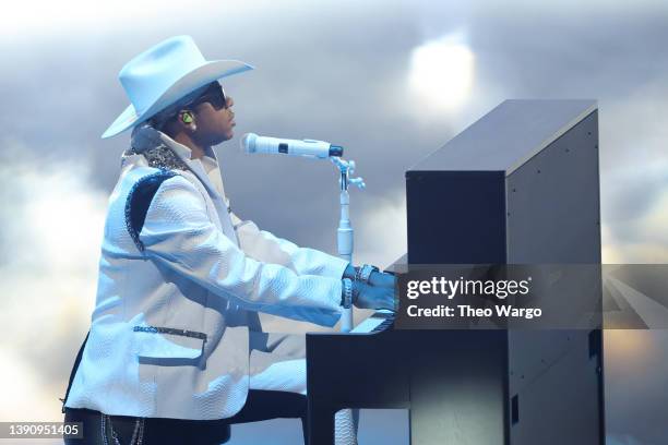 Jimmie Allen performs onstage at the 2022 CMT Music Awards at Nashville Municipal Auditorium on April 11, 2022 in Nashville, Tennessee.
