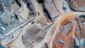 Aerial footage of a gravel quarry