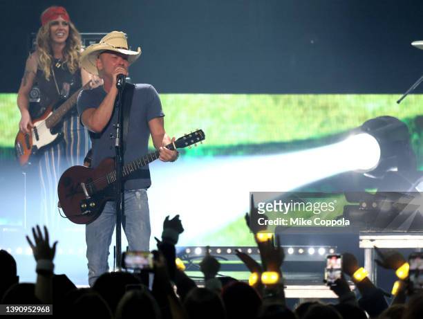 Kenny Chesney performs at the 2022 CMT Music Awards at Nashville Municipal Auditorium on April 11, 2022 in Nashville, Tennessee.