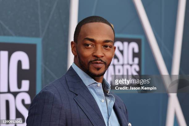 Co-host Anthony Mackie attends the 2022 CMT Music Awards at Nashville Municipal Auditorium on April 11, 2022 in Nashville, Tennessee.