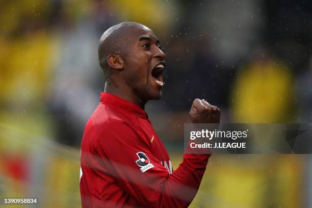 Edmilson of Urawa Red Diamonds celebrates scoring his side's first goal during the J.League J1 match between JEF United Chiba and Urawa Red Diamonds...