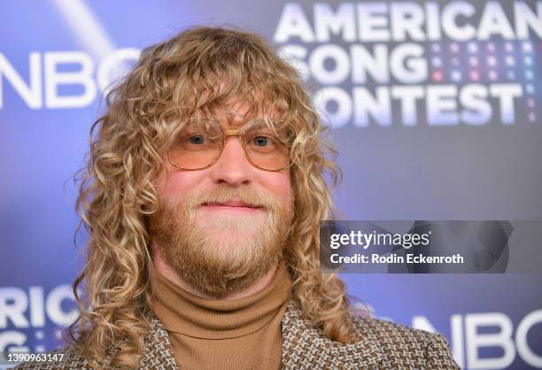 Allen Stone attends NBC's "American Song Contest" Week 4 at Universal Studios Hollywood on April 11, 2022 in Universal City, California.