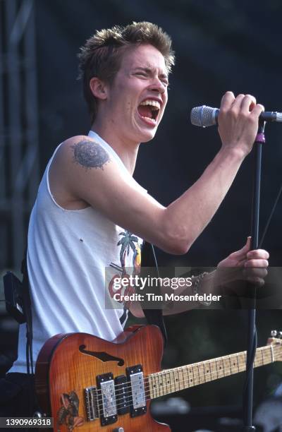 Jonny Lang performs during the Santa Cruz Blues Festival at Aptos Village Park on May 26, 2001 in Aptos, California.