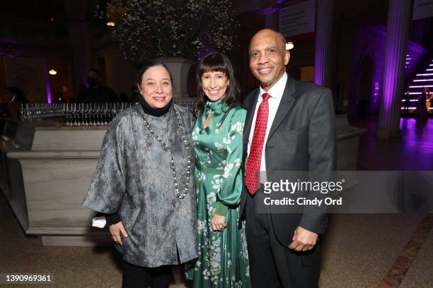 Nora Halpern, Lisa Leone and Nolen Bivens attend the 2022 YoungArts New York Gala at The Metropolitan Museum on April 11, 2022 in New York City.