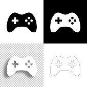 Game controller. Icon for design. Blank, white and black backgrounds - Line icon