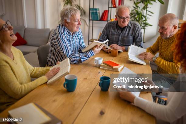 People Reading Reference Senior People Reading And Discuss The Reference Book During Book ...