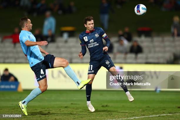 Craig Goodwin of United scores a goal during the A-League Mens match between Sydney FC and Adelaide United at Netstrata Jubilee Stadium, on April 12...