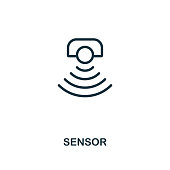 Sensor icon outline style. Thin line creative Sensor icon for logo, graphic design and more
