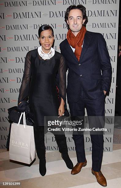 Guests attend a cocktail party held at Damiani Flagship store on February 16, 2012 in Milan, Italy.