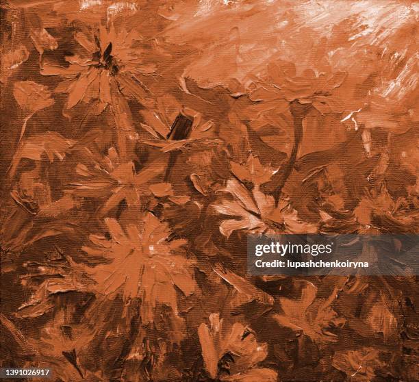 illustration oil painting night landscape flowers zinnia graceful on a bed of plants among other flower buds of leaf stalks - elegans stock illustrations