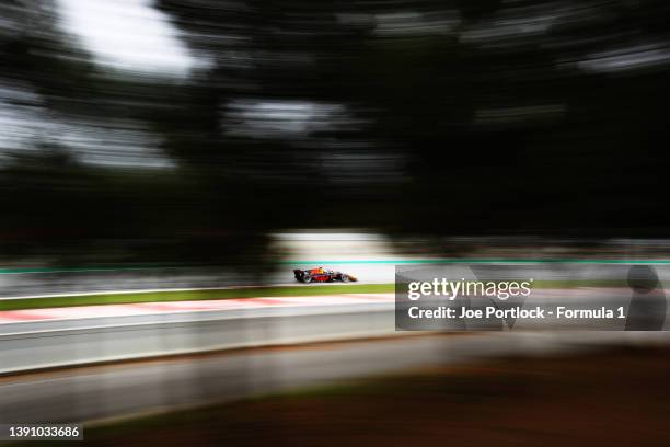 Dennis Hauger of Norway and Prema Racing drives on track during Day One of Formula 2 Testing at Circuit de Barcelona-Catalunya on April 12, 2022 in...