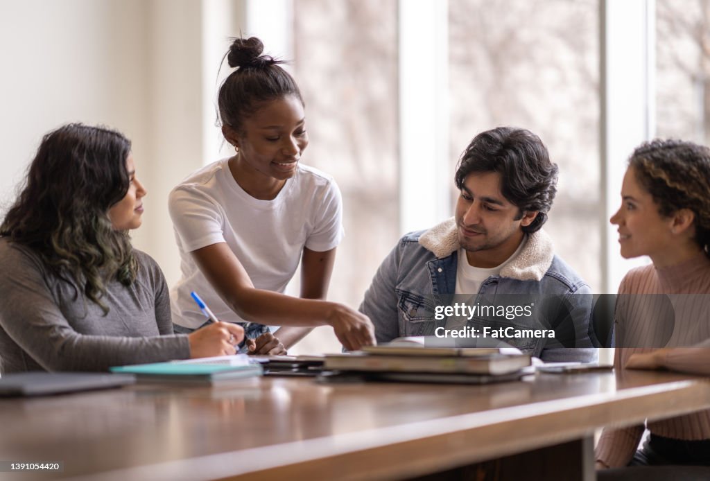 University Students Helping Each Other