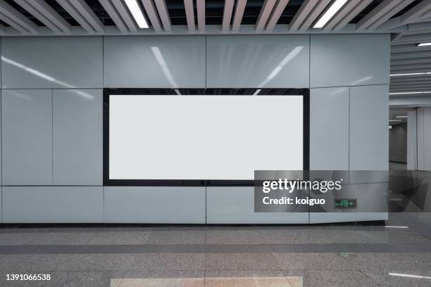 blank advertising screen on the wall - big screen stock-fotos und bilder