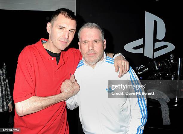 Tim Westwood and Chris Moyles attend the PlayStation Vita Rooms pre-launch event, ahead of the console's official February 22 release, at the Vita...