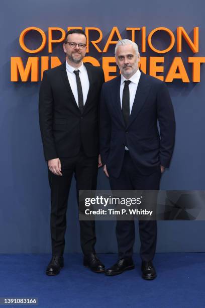 Ben Townley and Iain Canning attend the "Operation Mincemeat" UK premiere at The Curzon Mayfair on April 12, 2022 in London, England.