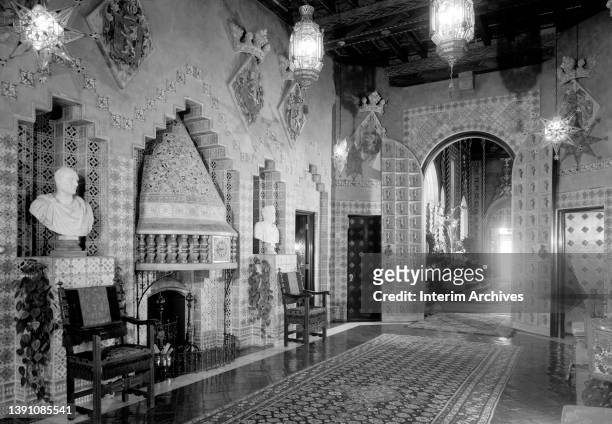 Interior of Mar-A-Lago, at 1100 South Ocean Boulevard in Palm Beach, Florida, 1967. The Mediterranean style villa was designed by architect Marion...