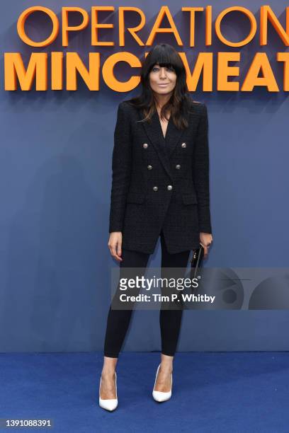 Claudia Winkleman attends the "Operation Mincemeat" UK premiere at The Curzon Mayfair on April 12, 2022 in London, England.