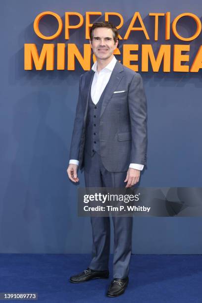 Jimmy Carr attends the "Operation Mincemeat" UK premiere at The Curzon Mayfair on April 12, 2022 in London, England.