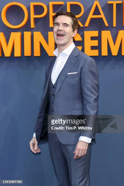 Jimmy Carr attends the "Operation Mincemeat" UK premiere at The Curzon Mayfair on April 12, 2022 in London, England.