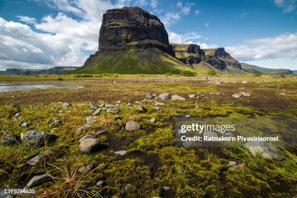 lomagnupur mountain in the south of iceland at summer - southern rock stock pictures, royalty-free photos & images