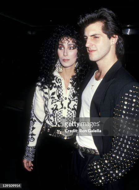 Singer/Actress Cher and boyfriend Rob Camilletti attend the "Moonstruck" New York City Premiere on December 1, 1987 at the Museum of Modern Art in...