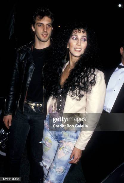 Singer/Actress Cher and boyfriend Rob Camilletti attend the 15th Annual American Music Awards After Party on January 25, 1988 at Chasen's Restaurant...