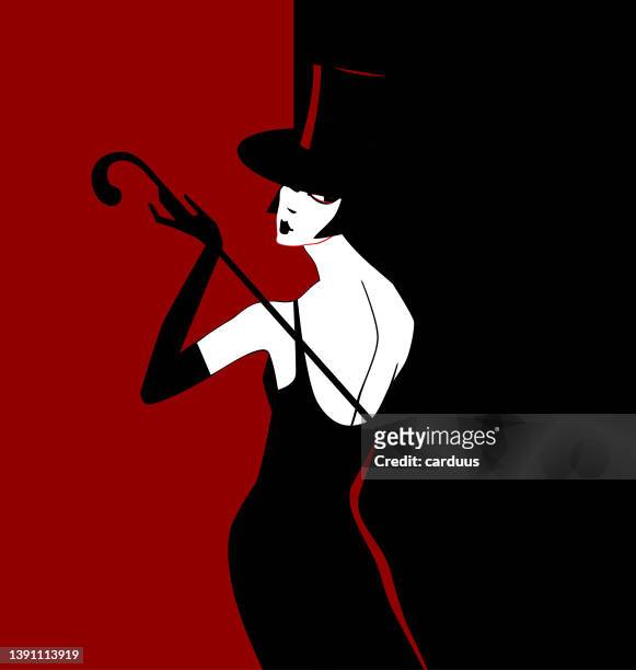 fashionable women  in a hat - woman juggling stock illustrations